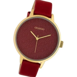 Oozoo Damen Armbanduhr Timepieces Analog Leder rot UOC10247