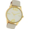 Oozoo Damen Armbanduhr Timepieces Analog Leder hellgrau UOC10375