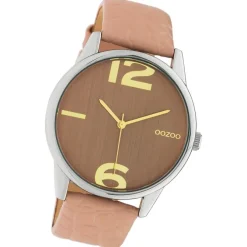 Oozoo Damen Armbanduhr Timepieces Analog Leder hellrosa UOC10376
