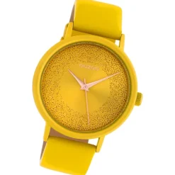 Oozoo Damen Armbanduhr Timepieces Analog Leder gelb UOC10577