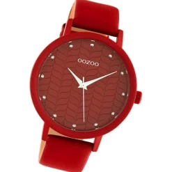 Oozoo Damen Armbanduhr Timepieces Analog Leder rot UOC10656