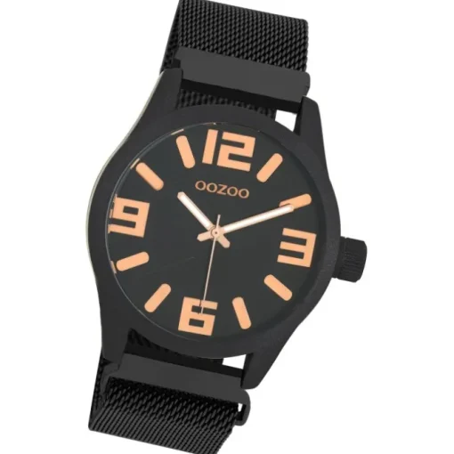 Oozoo Damen Armbanduhr Timepieces Analog Metall schwarz UOC10734