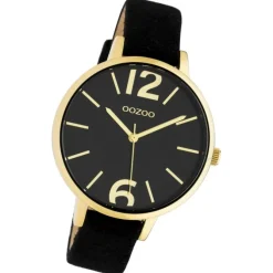 Oozoo Damen Armbanduhr Timepieces Analog Leder schwarz UOC10836