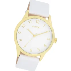 Oozoo Damen Armbanduhr Timepieces Analog Leder weiß UOC11325