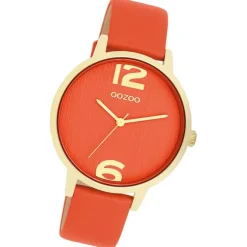 Oozoo Damen Armbanduhr Timepieces Analog Leder organge UOC11341