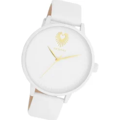 Oozoo Damen Armbanduhr Timepieces Analog Leder weiß UOC11343