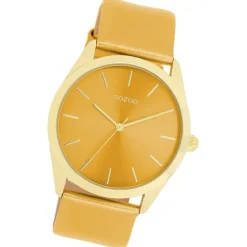 Oozoo Damen Armbanduhr Timepieces Analog Leder gelb UOC11332