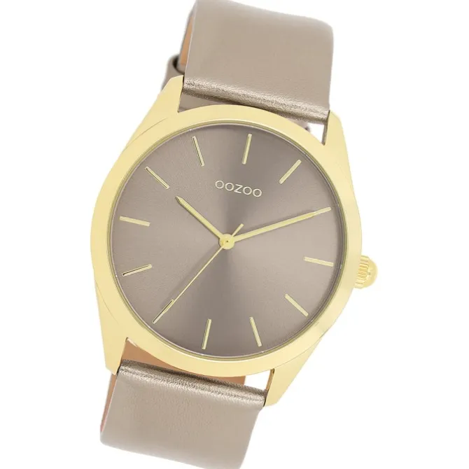 Oozoo Damen Armbanduhr Timepieces Analog Leder taupe braun UOC11333