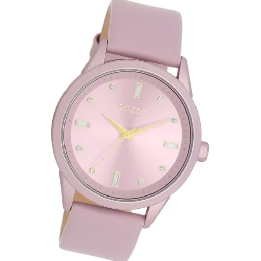 Oozoo Damen Armbanduhr Timepieces Analog Leder pastell-lila UOC11355