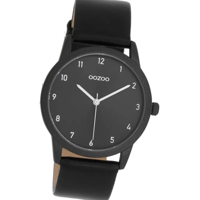 Oozoo Damen Armbanduhr Timepieces Analog Leder schwarz UOC11079