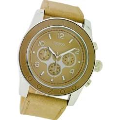 Oozoo Damen Armbanduhr Timepieces Analog Leder beige UOC4551A