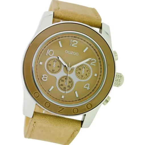 Oozoo Damen Armbanduhr Timepieces Analog Leder beige UOC4551A