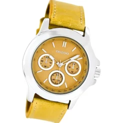 Oozoo Damen Armbanduhr Timepieces Analog Leder gelb UOC6185A