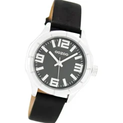 Oozoo Damen Armbanduhr Timepieces Analog Leder schwarz UOC6204A