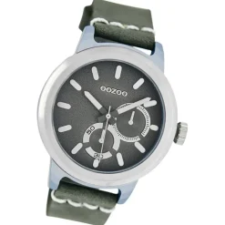 Oozoo Damen Armbanduhr Timepieces Analog Leder dunkelgrau UOC6207A