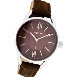 Oozoo Damen Armbanduhr Timepieces Analog Leder dunkelbraun UOC7123A