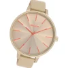 Oozoo Damen Armbanduhr Timepieces Analog Leder hellgrau UOC11251
