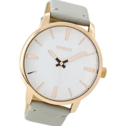 Oozoo Damen Armbanduhr Timepieces Analog Leder grau UOC9020A