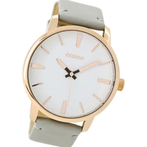 Oozoo Damen Armbanduhr Timepieces Analog Leder grau UOC9020A