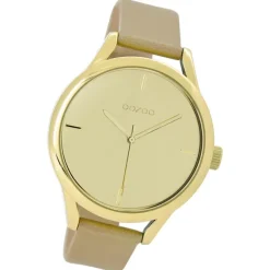 Oozoo Damen Armbanduhr Timepieces Analog Leder beige UOC9141A