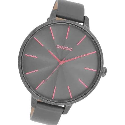 Oozoo Damen Armbanduhr Timepieces Analog Leder grau UOC11254