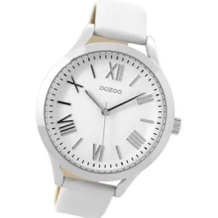 Oozoo Damen Armbanduhr Timepieces Analog Leder weiß UOC9475A