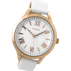 Oozoo Damen Armbanduhr Timepieces Analog Leder weiß UOC9476A
