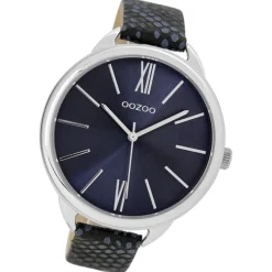 Oozoo Damen Armbanduhr Timepieces Analog Leder dunkelblau UOC9514A