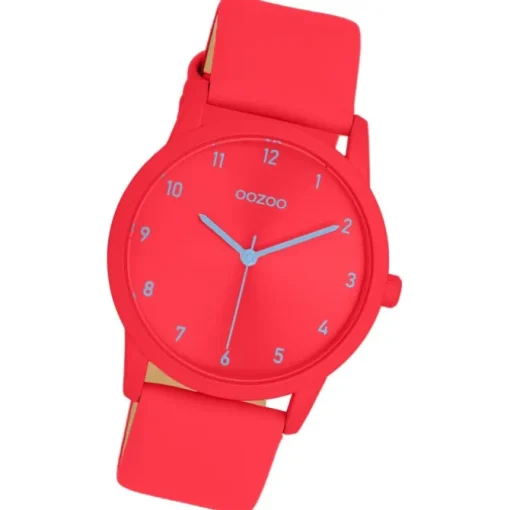 Oozoo Damen Armbanduhr Timepieces Analog Lederband rot UOC11465