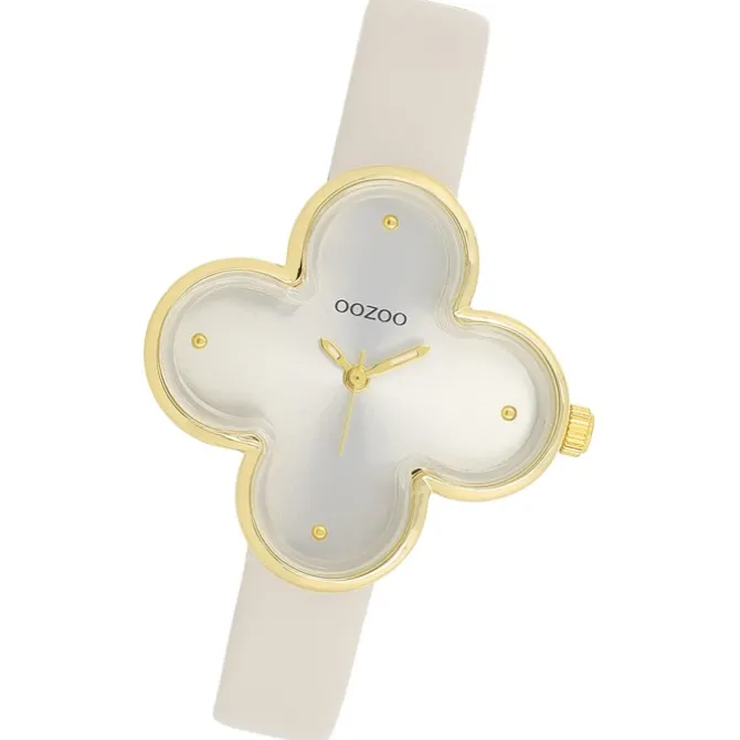 Oozoo Damen Armbanduhr Timepieces Analog Lederband grau UOC11521