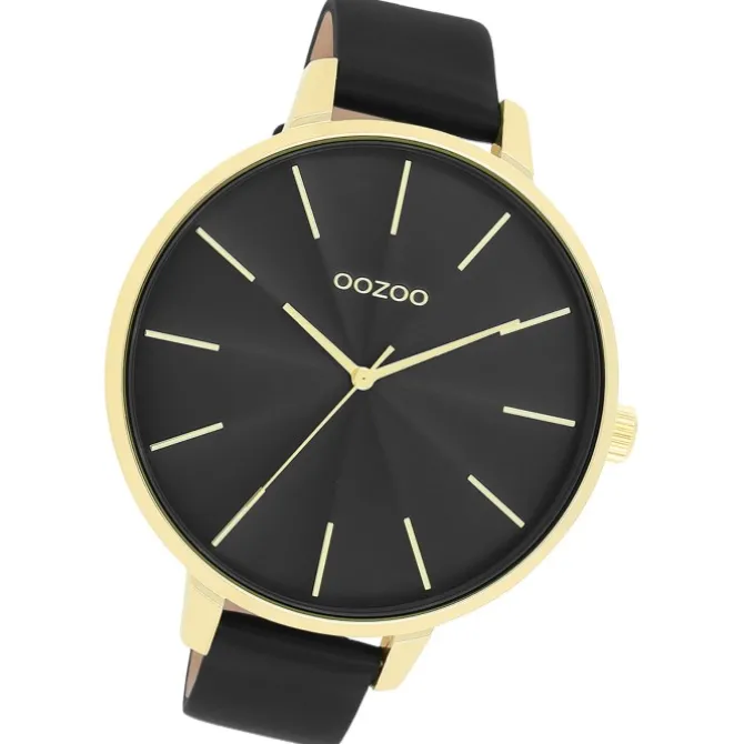 Oozoo Damen Armbanduhr Timepieces Analog Leder schwarz UOC11259