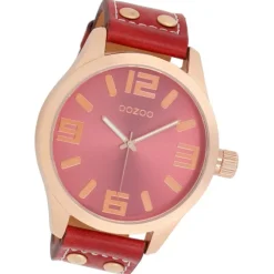 Oozoo Damen Armbanduhr Timepieces Analog Leder rot UOC1105A