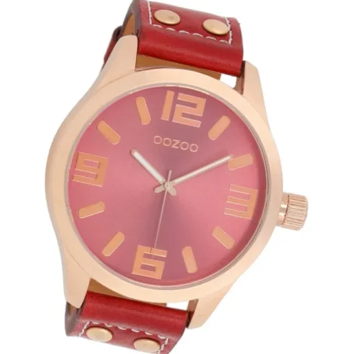 Oozoo Damen Armbanduhr Timepieces Analog Leder rot UOC1105A
