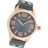 Oozoo Damen Armbanduhr Timepieces C1157 46mm Quarz Leder blau UOC1157
