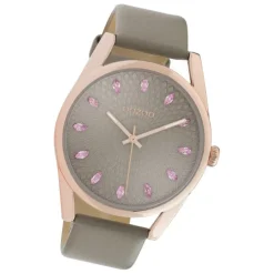 Oozoo Damen Armbanduhr Timepieces C10817 Analog Leder grau UOC10817