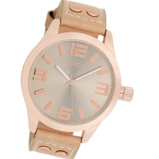Oozoo Damen Armbanduhr Timepieces C1151 46mm Quarz Leder sand UOC1151