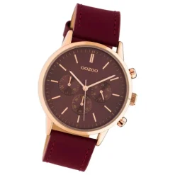 Oozoo Damen Armbanduhr Timepieces C10599 Analog Leder weinrot UOC10599