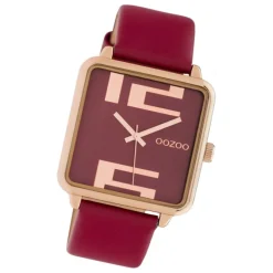 Oozoo Damen Armbanduhr Timepieces C10363 Analog Leder weinrot UOC10363