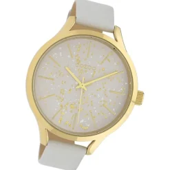 Oozoo Damen Armbanduhr Timepieces C10085 Quarzwerk Leder weiß UOC10085