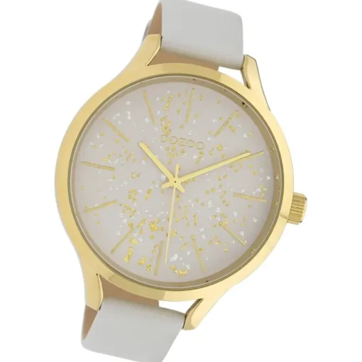 Oozoo Damen Armbanduhr Timepieces C10085 Quarzwerk Leder weiß UOC10085