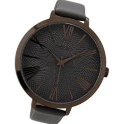 Oozoo Damen Armbanduhr Timepieces Analog Leder dunkelgrau UOC9217A