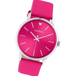 Oozoo Damen Armbanduhr Timepieces C10989 Analog Leder pink UOC10989