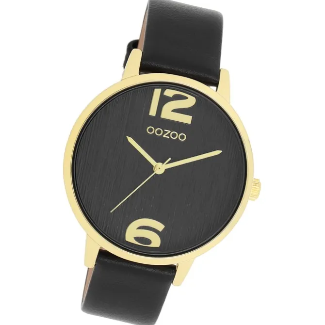 Oozoo Damen Armbanduhr Timepieces Analog Leder schwarz UOC11239