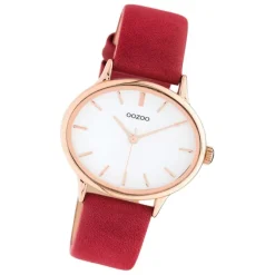 Oozoo Damen Armbanduhr Timepieces C10942 Analog Leder rot UOC10942