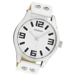 Oozoo Damen Armbanduhr Timepieces Analog Leder weiß UOC1050A