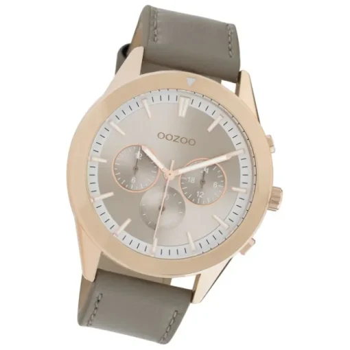 Oozoo Damen Armbanduhr Timepieces C10802 Analog Leder grau UOC10802