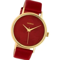 Oozoo Damen Armbanduhr Timepieces C10393 Quarz Leder weinrot UOC10393
