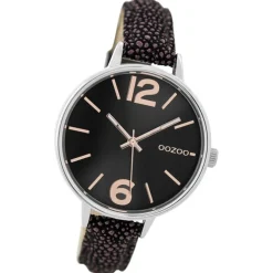 Oozoo Damen Armbanduhr Timepieces C9484 38mm Leder lila schwarz UOC9484