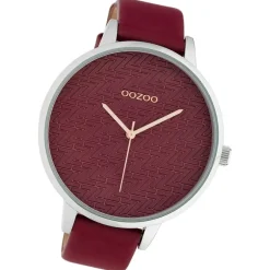Oozoo Damen Armbanduhr Timepieces Analog Leder weinrot UOC10408