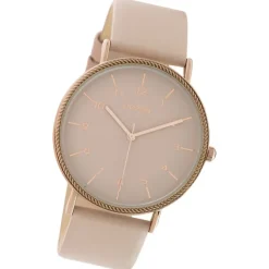 Oozoo Damen Armbanduhr Timepieces Analog Leder beige rosa UOC10820